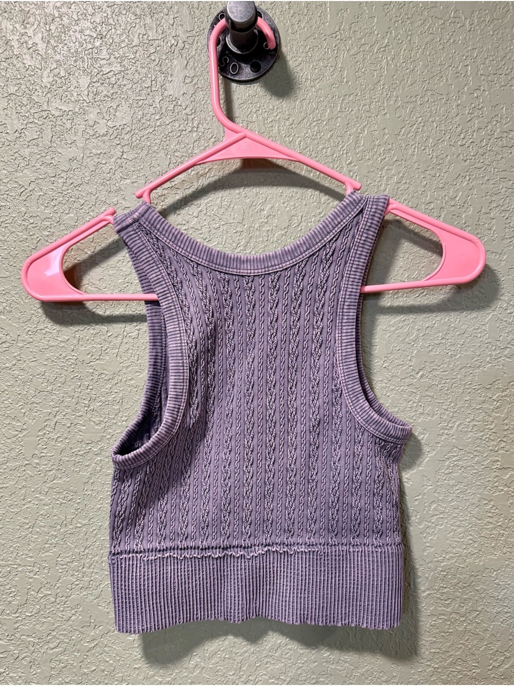 Nikibiki Lavender Cable Knit Cropped Tank Small - Picture 4 of 4